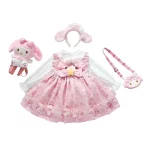 Sanrio Sanrio 마이 멜로디 어린이 코스프레 드레스 반팔 핑크 소녀 카와이 의류 공주 드레스 어린이 애니메이션 선물 - 이미지 5