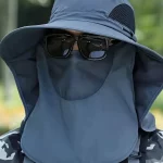 야외 어부 모자 목 커버가있는 와이드 브림 버킷 모자 남자 여름 통기성 메쉬 태양 보호 바이저 안티 UV 모자 남여
