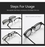 새로운 TR90 편광 된 플립 업 클립 선글라스 남자 여자 포토 크로 믹 선글라스 나이트 비전 눈부심 방지 운전 낚시 안경 - 이미지 4