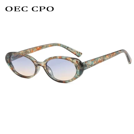 새로운 작은 프레임 타원형 선글라스 여성 남성 패션 여러 가지 빛깔의 음영 UV400 태양 안경 여성 브랜드 디자이너 그라디언트 안경